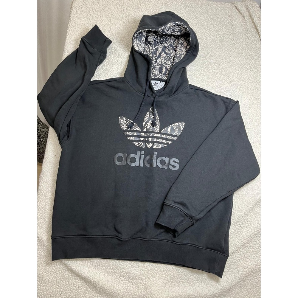 Adidas Originals Hoodie size M Black Camo Trefoil Pullover Sweatshirt unisex